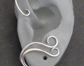 WAVES EAR WRAP - Sleek Minimalist Sterling or Brass Contemporary Earcuff