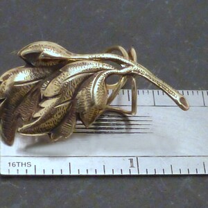 FALLING LEAVES EARCUFF Pair Two Handcrafted Golden Brass Ear Wraps image 5