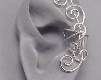 EXUBERANT Handcrafted Sterling Ear Cuff 925 Silver Spiral Ear Wrap