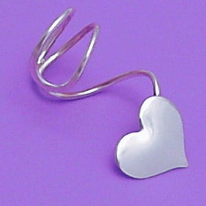 HEART Sterling Ear Cuff 925 Silver Ear Wrap