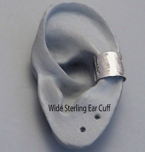 thumbnail image 2 of Pair Of 925 Silver Plated Three Lines Ear Cuffs - Wire Wrap, No Piercing Needed (Style S1) 2 of 3