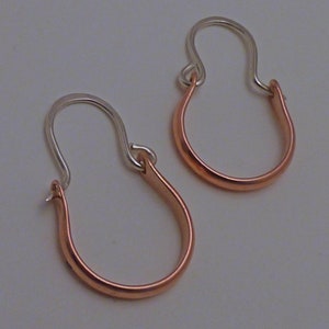 Skinny Copper Mini Hoops with Sterling Earwires