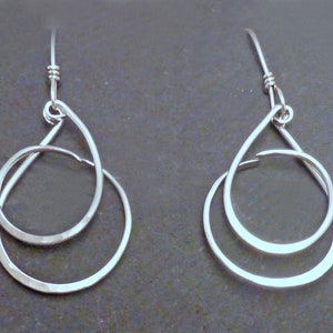 CURLY Q DANGLE EARRINGS Handmade Forged Sterling 925 Casual Silver Dangles image 6