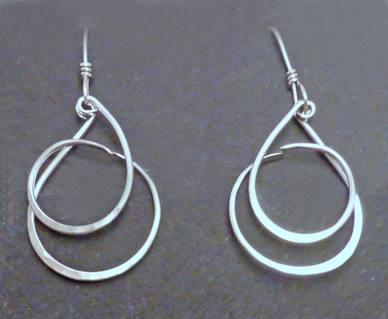 CURLY Q DANGLE EARRINGS Handmade Forged Sterling 925 Casual Silver Dangles image 6
