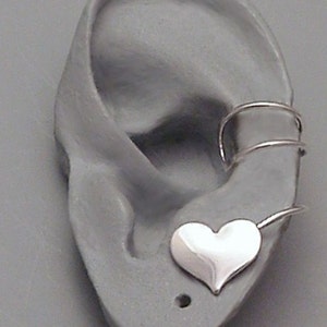 HEART EARCUFF PAIR Sterling 925 Silver Handcrafted Ear Cuffs image 3