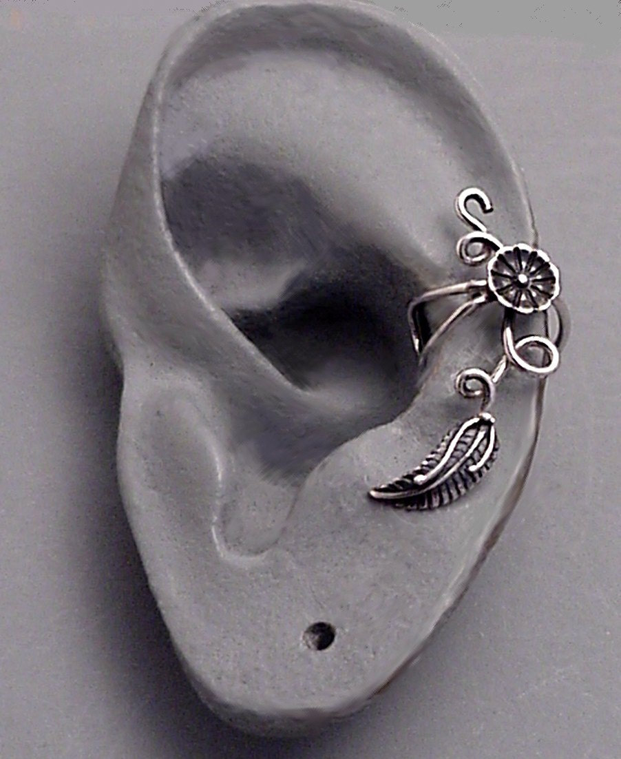 イヤリング Monday Edition _ Silver 925 Flower Ear Cuff MORNING GLORY Sterling Ear Cuff 925 Silver Handmade Flower