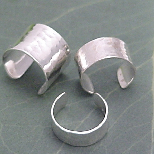 3 STERLING EAR CUFFS -  Trio of 925 Silver Hammered Band Earcuff Wraps