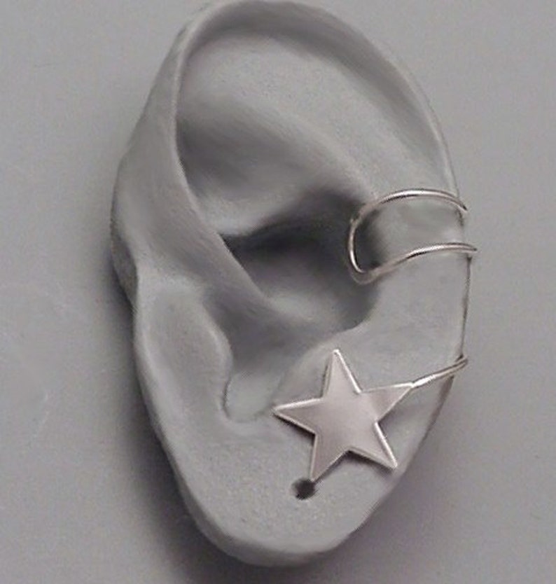 LONE STAR EARCUFF Pair Two Shooting Star Sterling 925 Silver Ear Cuffs