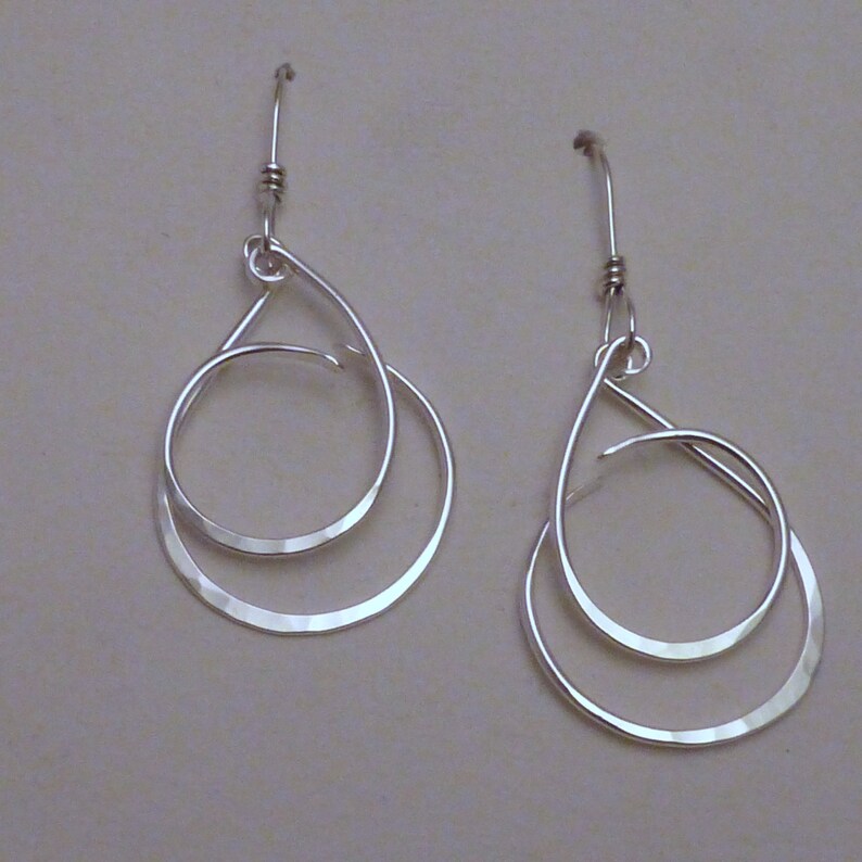 CURLY Q DANGLE EARRINGS Handmade Forged Sterling 925 Casual Silver Dangles image 2