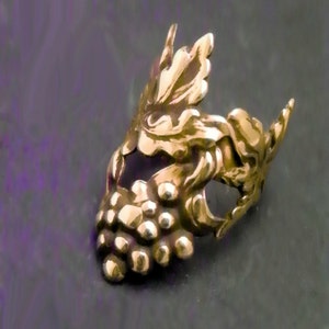 CABERNET EAR CUFF Golden Grape and Leaf Earcuff  -  Handcrafted Brass Wine Ear Wrap