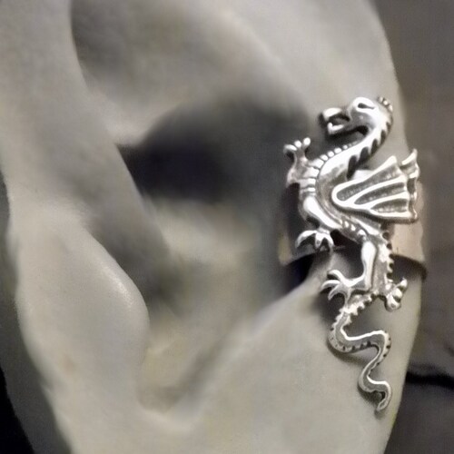 Dragon Silver Ear Cuff Etsy