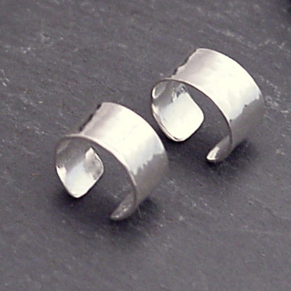 MEDIUM EARCUFF PAIR -  Two Medium Hammered Sterling 925 Silver Ear Cuff Bands