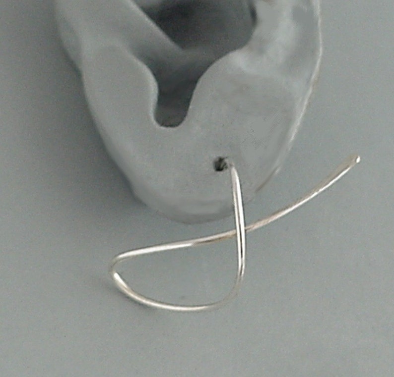 MIDNIGHT BREEZE Sterling Dangle Black Onyx Earrings Fun Twirl-in Casual Earwear Pair image 7