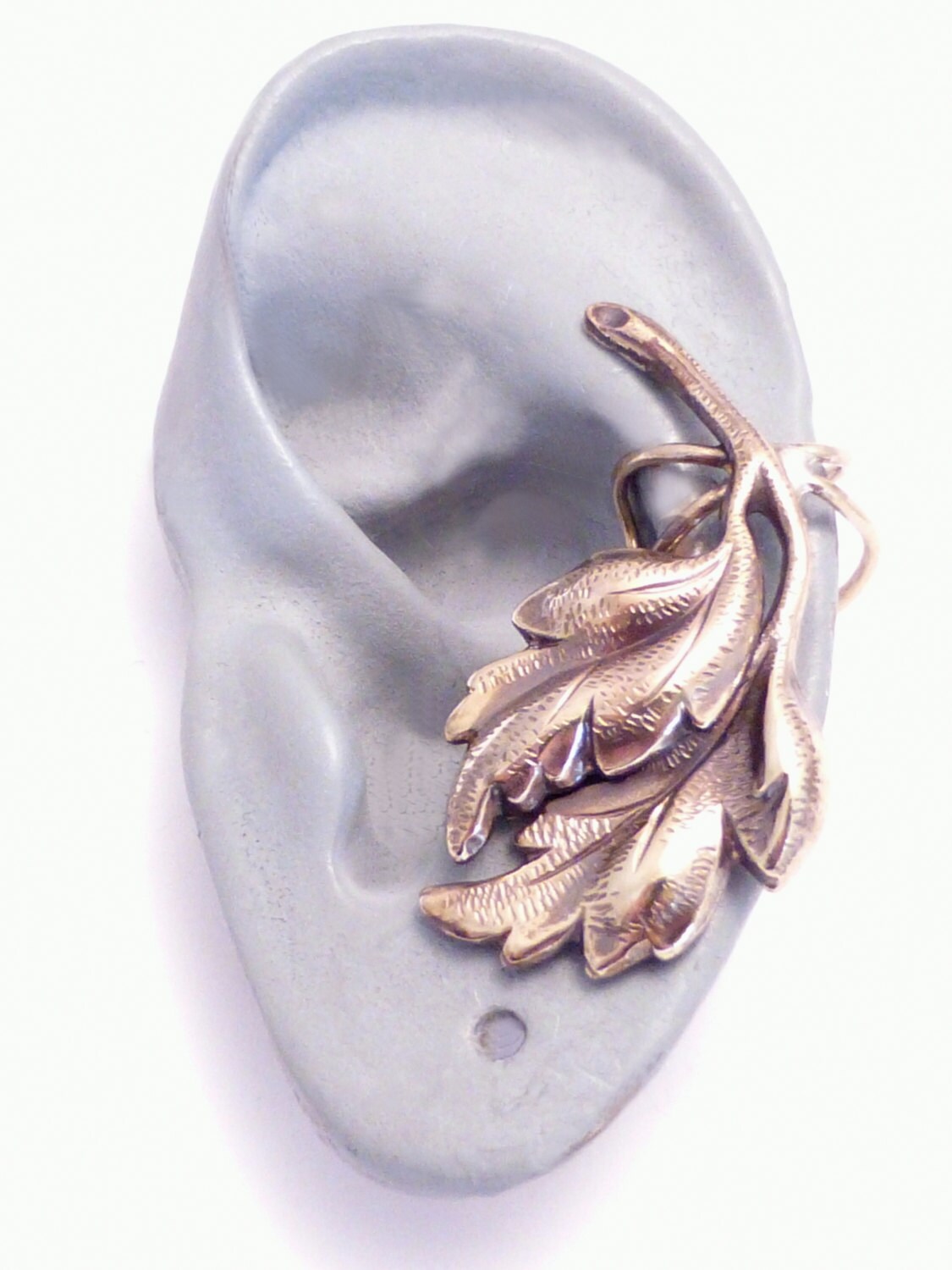 Leaf Ear Cuff FALLING LEAVES Handcrafted Brass Ear Wrap Etsy