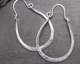 CLASSIC HOOP EARRINGS  Sterling Silver 925 Textured Hoops