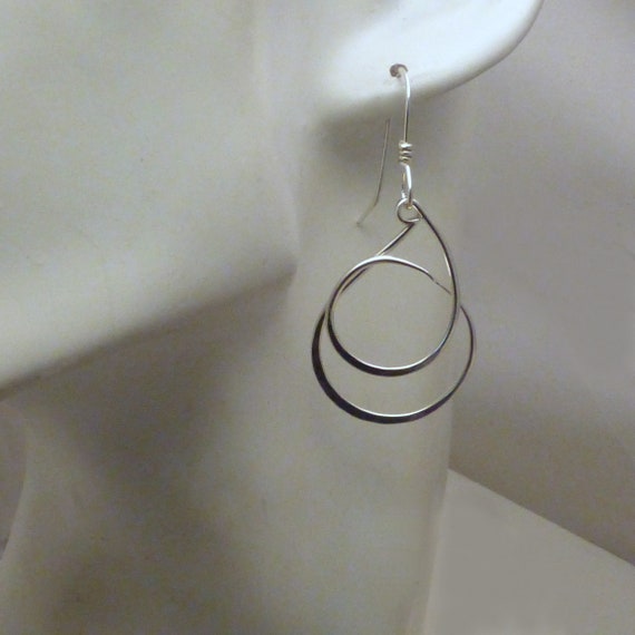 CURLY Q DANGLE EARRINGS Handmade Forged Sterling 925 Casual Silver Dangles Etsy