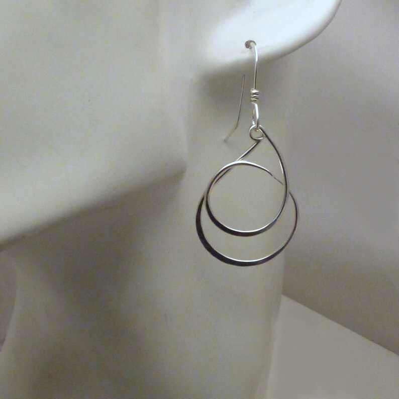 CURLY Q DANGLE EARRINGS Handmade Forged Sterling 925 Casual Silver Dangles image 1