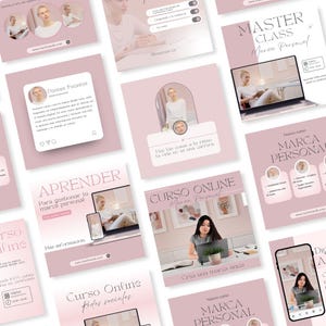 20 Plantillas para Instagram con derecho de reventa PLR - Post para Instagram rosa palo minimalista
