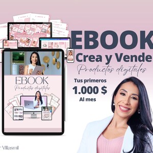 Ebook Crea y vende productos digitales - Ebook - Plantillas Canva - Cursos online - Tienda Etsy