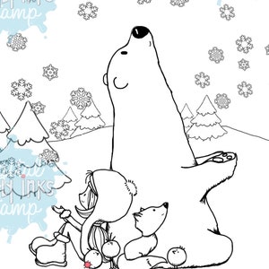 Soñando con una Navidad blanca / Sello digital y arte en color