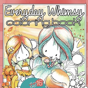 Everyday Whimsy Digital Coloring Book Printable Adult or Kid image 1