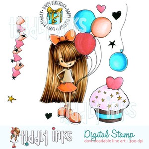 Starry Birthday Digital Stamp image 2