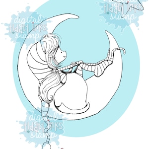 A la luna y de regreso / Sello digital y arte en color