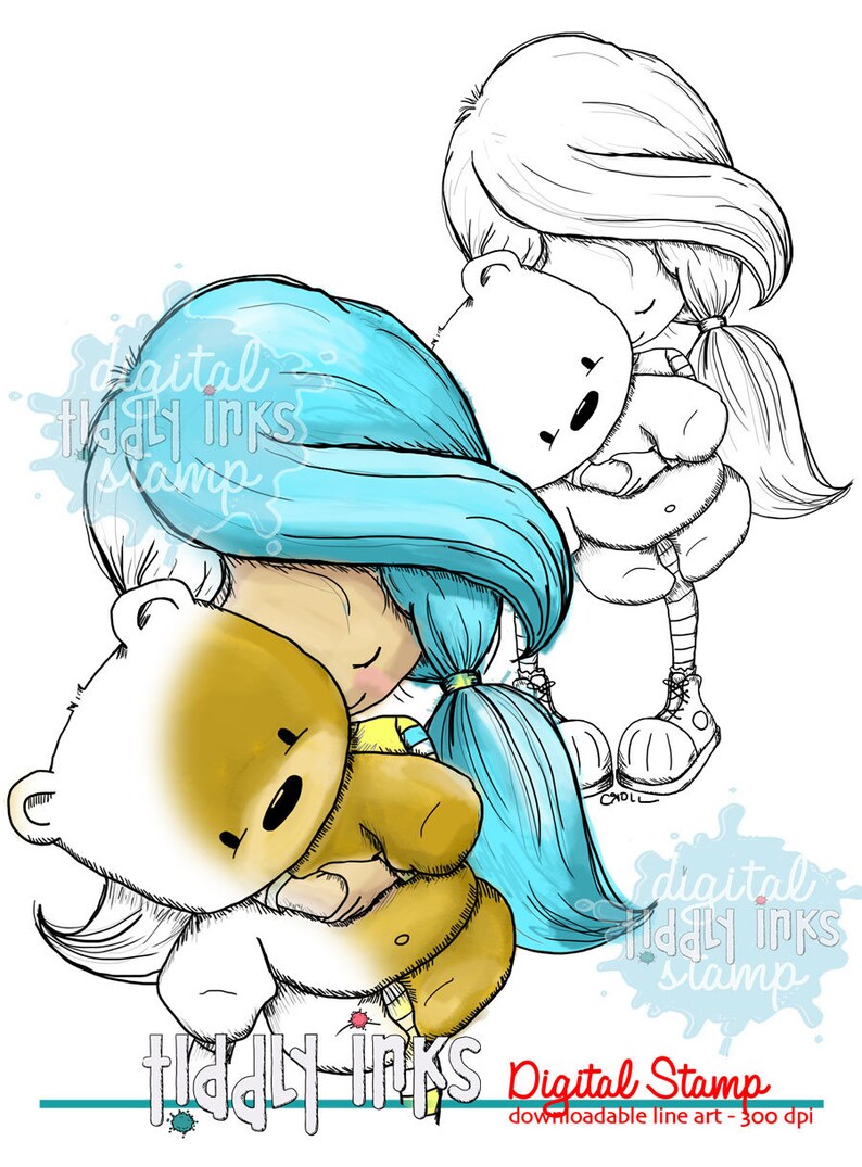 Wryn Loving Teddy Bears Digital Stamp image 3