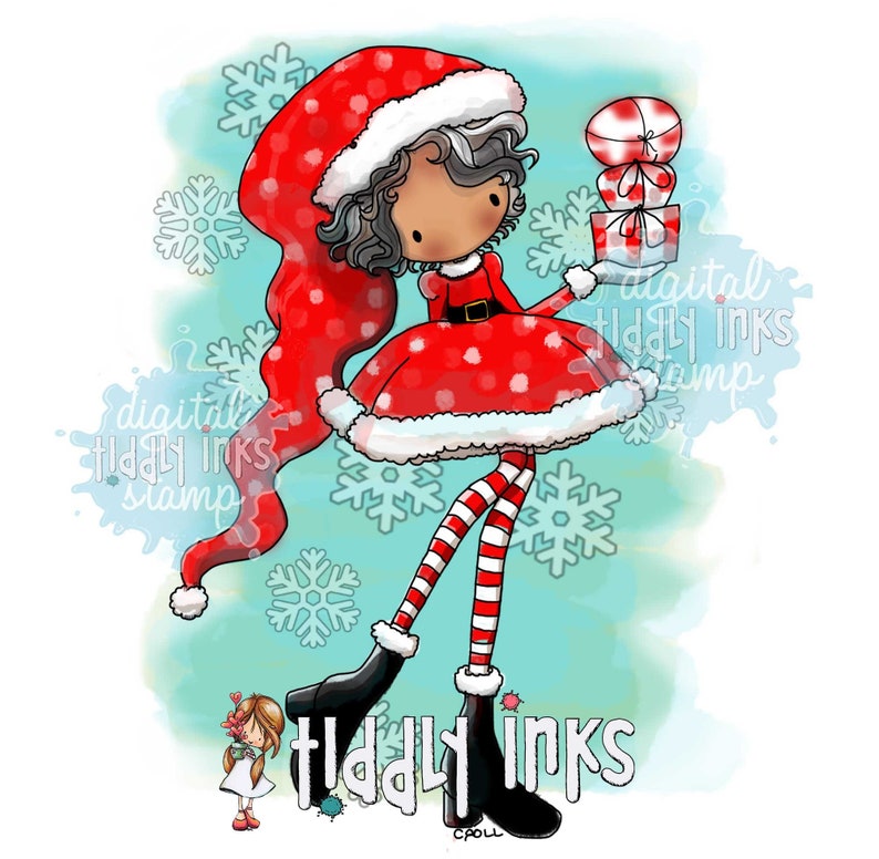 Christmas Candy Digital Stamp and Colored Download image 2
