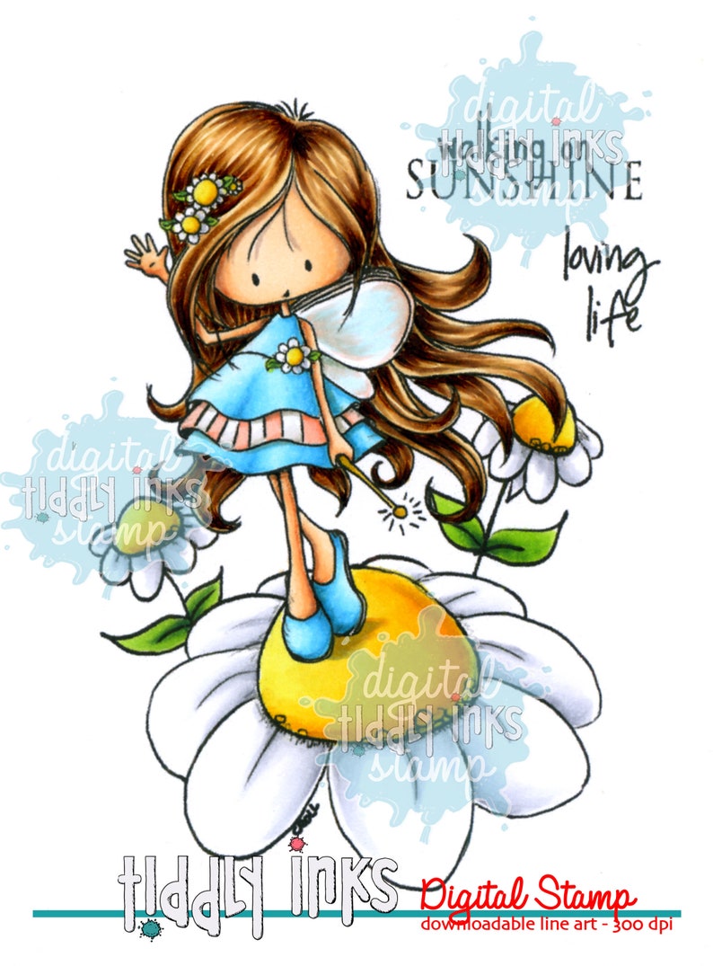 Wryn Fairy Sunny Day Digital Stamp image 2