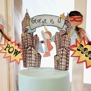 Personalised superhero cake topper, superhero cake topper, boys birthday party,  superhero birthday cake,superhero party,superhero birthday.