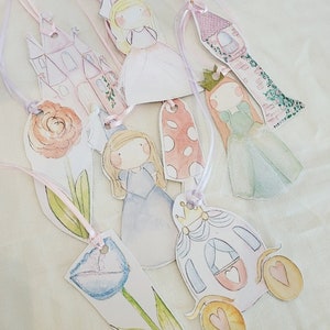 Princess Party Gift Tags (Pack of 12) | Princess Birthday Party Supplies | Party Bag Tags | Favour Tags for Kids Party