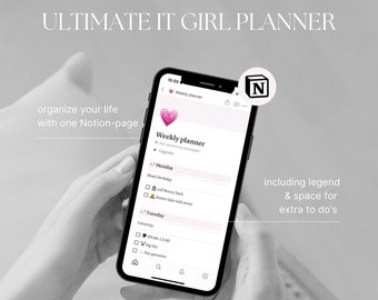 Begripsjabloon It Girl Weekly Planner, digitale planner voor telefoon en laptop