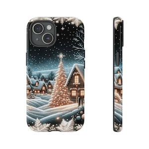 Winter Wonderland Faux Embroidery Phone Case, Winter Iphone 16 15 14 13 12 11 8, Pro Max Plus, Pixel, Samsung Galaxy S24 S23 S22 S21 S20
