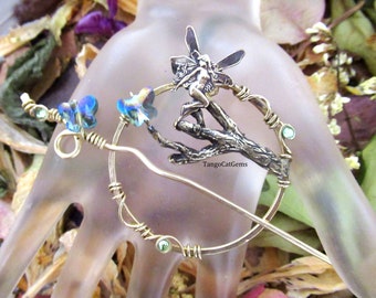 Fairy and Crystal  Butterfly Hair clip Hair Pin Shawl Pin