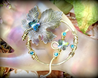 Hair Clip Hair Pin Hair Jewelry Gold Leaf Crystal Butterfly Hair Pin Hammered Brass