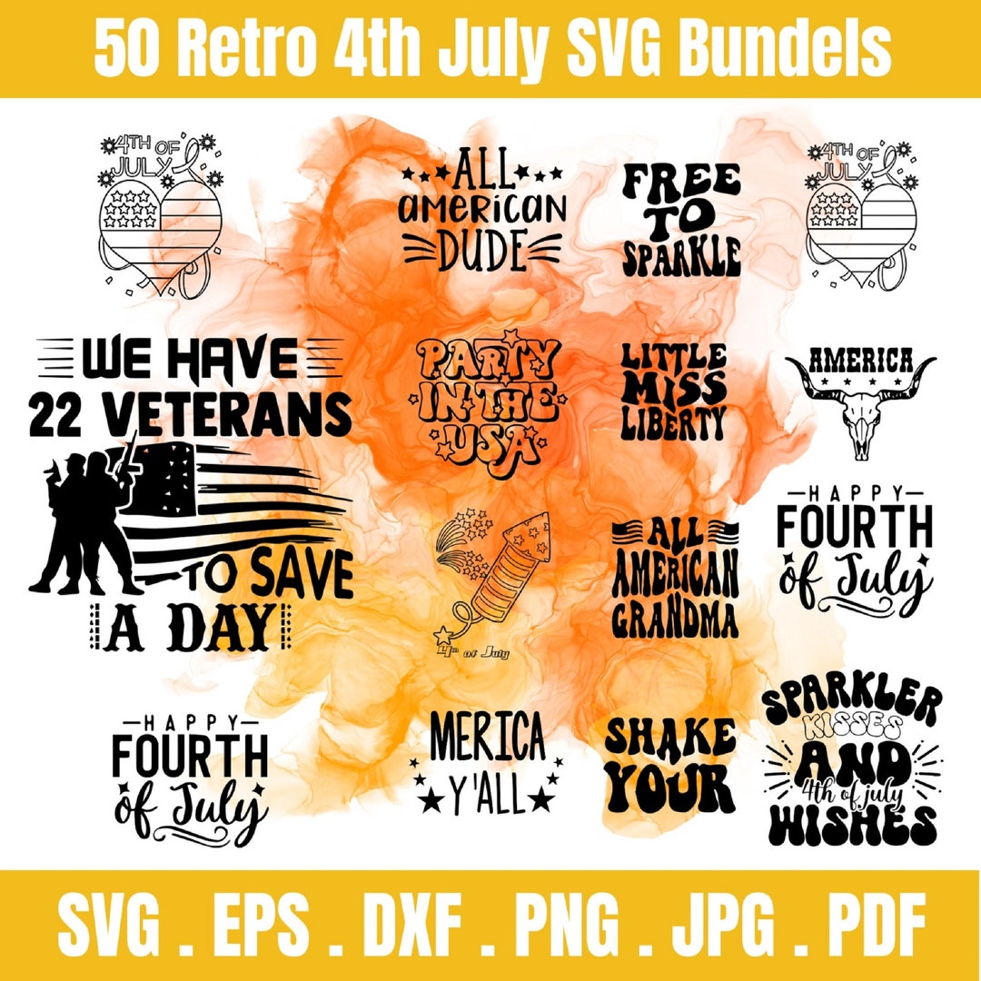 Happy 4th of July SVG Bundle - Independence Day, USA Flag, America ...