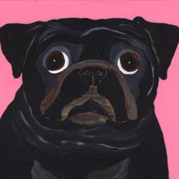 Pug Print - A50 - Black Pug