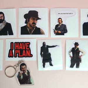 RDR2 Dutch Van Der Linde Keychain& Sticker Pack (9 Stickers + 1 Keychain)