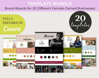 20 mallar för varumärkesanslagstavlor, Canva-mallar, logotypmallar, företagsvarumärkesmallar, gör-det-själv-logotypdesign, moodboard-mallar, visionstavla