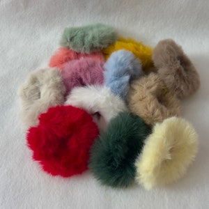 Colorful Fuzzy Scrunchies