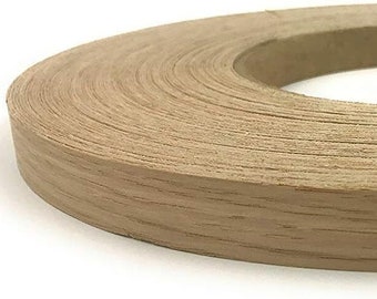 White Oak 50ft Roll Preglued Natural Wood Veneer Edgebanding Iron on With Hot Melt Adhesive. Easy Application Wood Edging