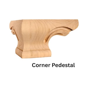 Conjunto de patas de pedestal esquineras de 10 cm de altura. Ideales para sofá, cocina, mesa de centro, tocador, cómoda y armarios. Listas para pintar o teñir.