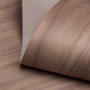 Walnut 9'' Natural Wood Veneer roll Pre-glued Iron-on Hot Melt Adhesive. Furniture, Repair Patch, Wall Panel, Beams immagine 3