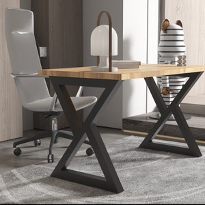 Black Table Legs,Metal Table Legs Heavy Duty W Shape Metal Desk Legs Set of 2 Industrial Table Legs, , Modern Table Legs, Console Table Legs