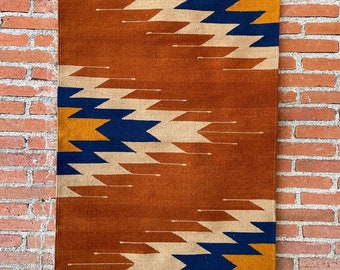Authentic Zapotec Rug (2.6x5ft) 100% Sheep Wool & Natural Dyes/ hand made / traditional designs Zapotec