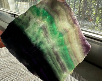 big rainbow fluorite slab