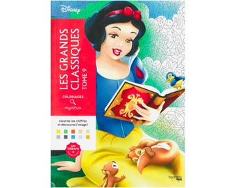 100 (PDF) Los Grandes Clásicos Volumen 9/Libro de Colorear Misterioso, Colorear por números, Colorear para adultos/Colorear para niños