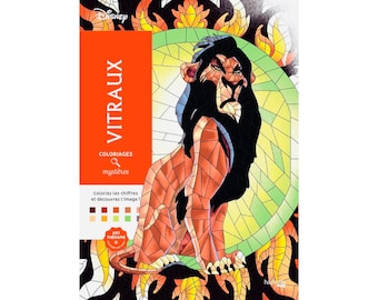 Libro para colorear de misterio con vidrieras (más de 100 páginas en PDF), para colorear por números, para adultos y niños.