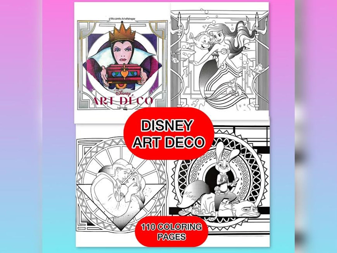 110 PDF Disney ART DECO Coloring Book /libro Para Colorear/color by ...